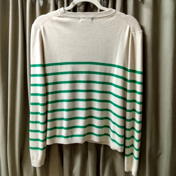 Whistles Cream and Green Striped Sweater - Picture 2 of 7